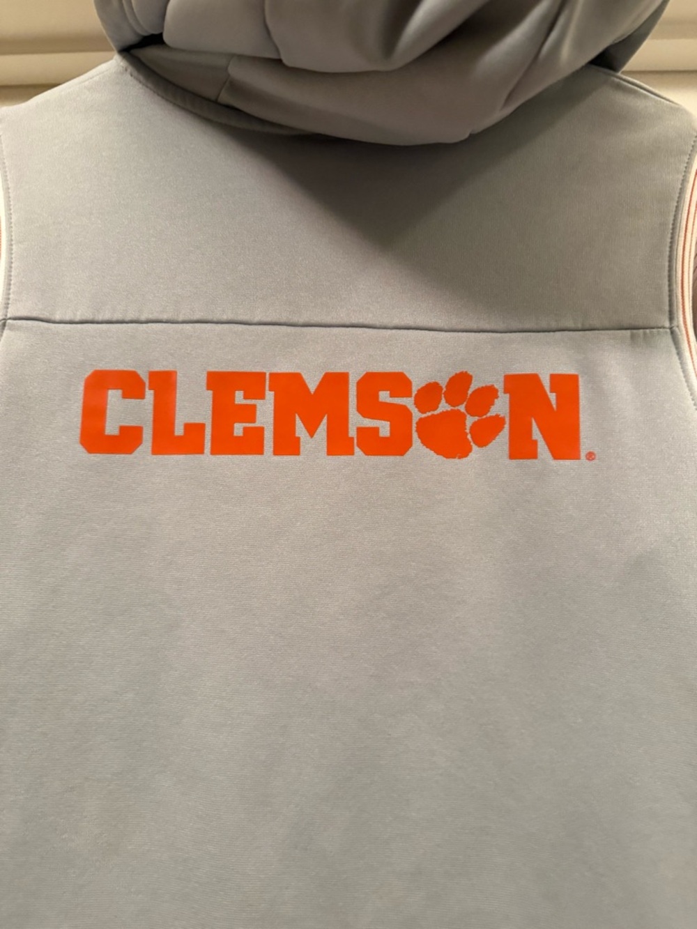 Nike Gray & Orange Clemson Zip-Up Hoodie Size Medium - Picture 6 of 6